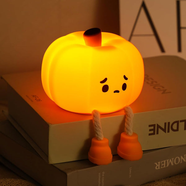 JoviaFesta Pumpkin Night Light for Kids, Halloween Jack O Lantern Decor for Kids,