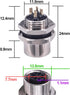 M12 4Pin A Coded Female Straight IP67 Waterproof Rear Bulkhead Panel Receptacles, 5PCS Cable Solder Type Field Assembly