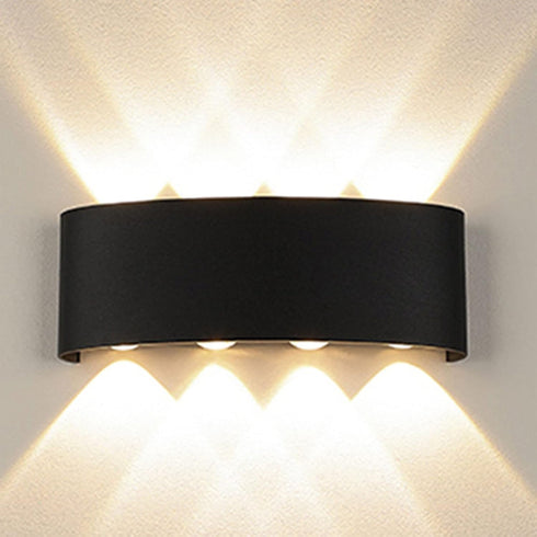 Nachukan 8W 4000K, IP65 8 Modern LED Wall Lights, Up and Down Sconces - Waterproof, Black Frame with Lamp Beads