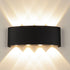 Nachukan 8W 4000K, IP65 8 Modern LED Wall Lights, Up and Down Sconces - Waterproof, Black Frame with Lamp Beads