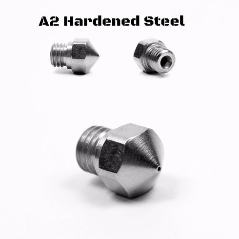 Microswiss Plated A2 Hardened Tool Steel Nozzle for MK10 All Metal Hotend Kit ONLY, (.4mm)