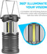 4 Pack Lichamp LED Camping Lantern, Battery Powered Flashlight for Power Outages, Portable Collapsible Hanging Light