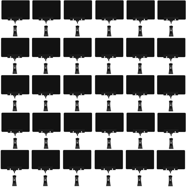 ZHENGMAI 30 Pack Mini Plastic Chalkboard Sign with Clip, Double Sided Rotating Reuse