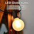 G40 Led Frosted White Replacement Light Bulbs, E12 Candelabra Globe Bulbs, 1.5 Inch Frosted String Lights, 25 Pack