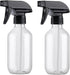 Plastic Spray Bottles, Clear and Brown Refillable Container, 10oz/300ml Adjustable Head Sprayer for Cleaning