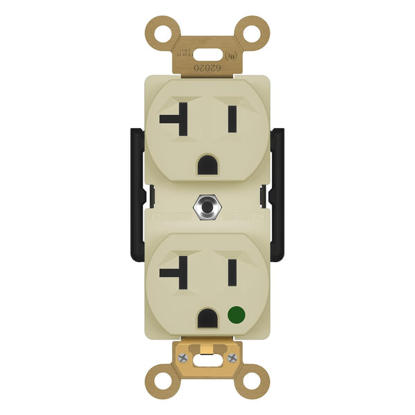 ENERLITES Hospital Grade Outlet, Industrial Grade Duplex Receptacle, 20A 125VAC, Ivory