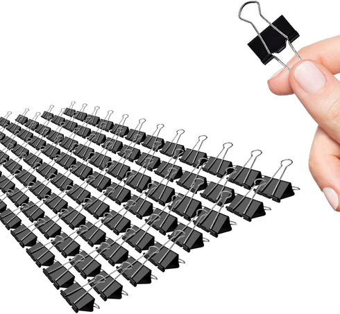 Small Binder Clips, 96 Pack, 3/4 Inch, Black, Standard 19mm, Small Paper Clips, Office Clips