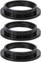 Generic 3 Pack Lamp Shade Black Collar Ring E27 Inside Threaded Diamter 1-1/2