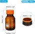 PATIKIL 4 Pack 250ml Borosilicate Glass Round Reagent Media Storage Bottles with Orange GL32 Screw Cap, Amber