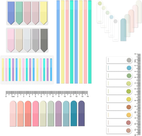 BAYTORY 1060 Sheets Transparent Sticky Index Tabs, Clear Sticky Notes, Long Page Book Markers for Annotation and School