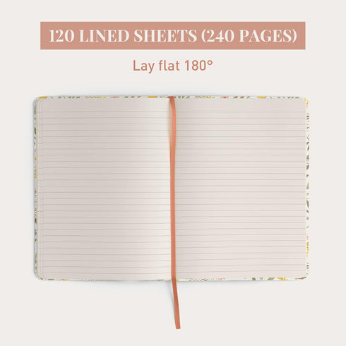 Rileys & Co Notebook Journal for Work and School - Lined Journal 8 x 6 Inches - Compact Notebook for Women - 240 Pages - Lined Notebook - Hardcover Journal For Business, College, School
