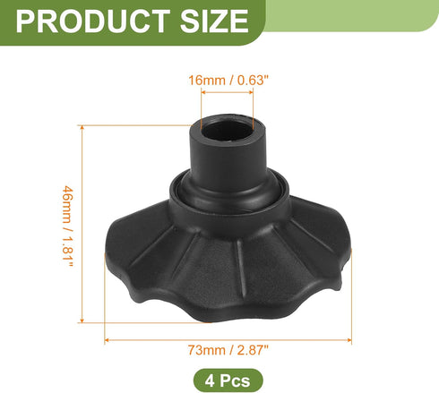4Pcs 0.63 Inch uxcell Camping Chair Feet, Plastic Furniture Leg Cover for Legs, Anti-Sinking Frog Feet for Outdoor Moon