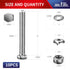 3/8-16 x 6" Hex Head Screw Bolt, Nuts, Flat & Lock Washers, 10Pcs 18-8 Stainless Steel Fully Threaded