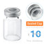50 Pack 5ml Sealed Sample Vials - Transparent Glass Vials with Self-Healing Injection Port