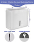 Commercial Multifold Paper Towel Dispenser Wall Mount (White), Folded Hand Towel Dispenser for Bathroom/Restroom, Paper