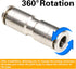 10mm Union Straight Push to Connect Fittings, Stainless Steel Pneumatic Connectors, CEKER 2Pack