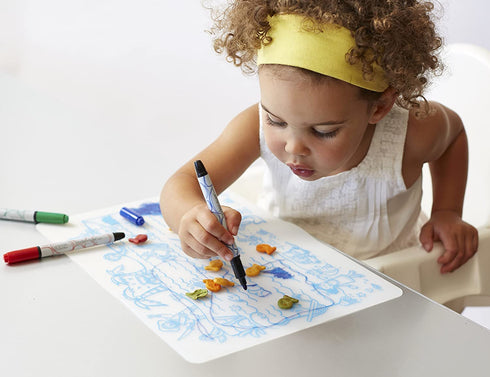 modern-twist 10 x 14 Reusable Coloring Doodle Mat, 100% Food-Grade Silicone, Treasure Map Pattern