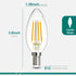 E12 Bulb 60 2700K, 4W E12 Bulb Dimmable, 550lm, Pack 6 DiCUNO Candelabra Watt Equivalent, Warm White LED Type B LED