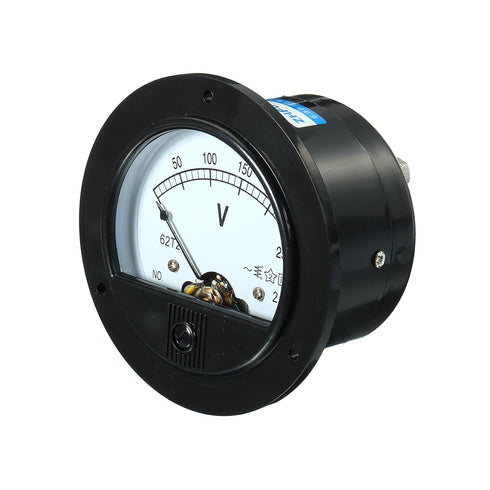 YOKIVE Analog Panel Voltmeter, AC 0-250V Measuring Gauge, Great for Circuit Testing (Clear, Black, Round)