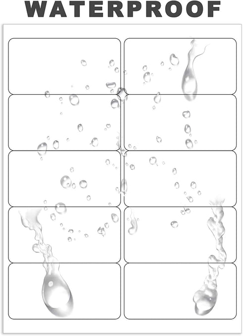 Mr-Label 2" x 4" Glossy Crystal Clear Address Labels - Waterproof, Tear-Resistant for Laser Printer - 250 Labels