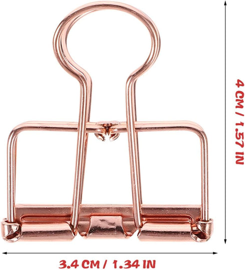 Zerodeko 10Pcs Metal Binder Clips Medium Paper Clips Document Paper Clamps File Organizing Clips for Office School Paperwork Supplies, Rose Gold by Zerodeko