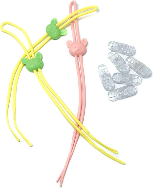 VASANA 3 Pcs Silicone Dental Bib Clips with Neck Chain,Colorful Napkin Holders for Adults, Seniors & Child Use (Random
