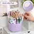 SKYDUE 360 Degree Rotating Desk Organizer, Purple Dual-Purpose Pencil Pen Holder with 5 Slots