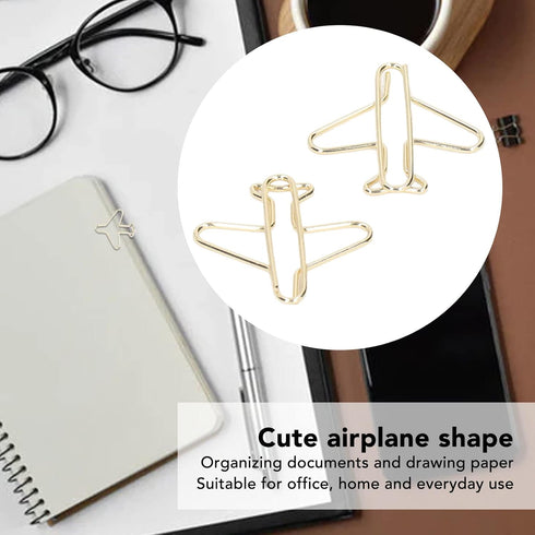 Zerodis Airplane Shaped Paper Clips, 100Pcs Mini Cute Paperclips for Document Sorting and Organizing at Office, School,
