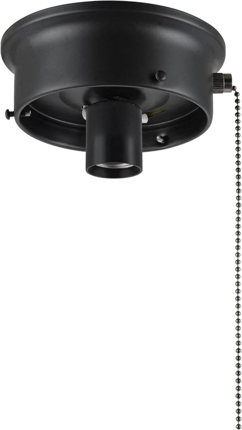 Aspen Creative 22104-01-1, 4-1/2" 5" 1-3/4" Flush Mount Ceiling Fixture Shade Holder Kit with On/Off Pull Chain Switch