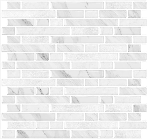 Yipscazo 10-Sheets Peel and Stick Backsplash for Kitchen, Self-Adhesive Wall Tiles for Bathroom