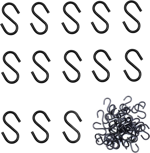 T Tulead 40PCS Mini Hanger Hooks, Light Duty S Hooks Iron Jewelry Hanging Hook 1"x0.7"