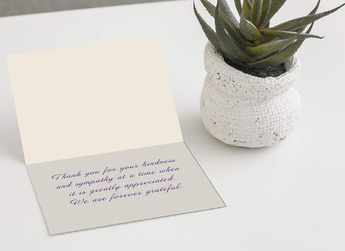 MPC Brands (50, Funeral Thank You Cards - Sympathy Bereavement Thank You Cards With Envelopes - Message Inside Purple