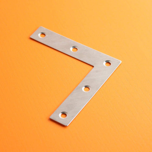 10 Pack (80x80mm) Stainless Steel L Shape Flat Corner Brace Bracket for Wood, Metal Fixing Joining Support Brace
