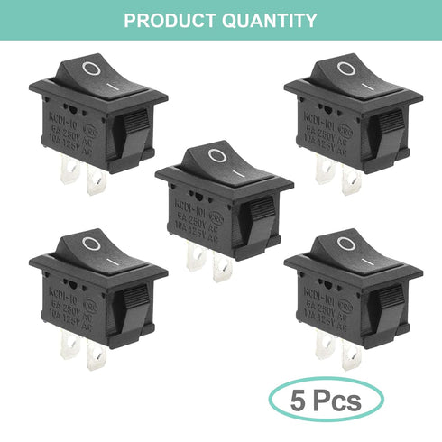 QTEATAK 5Pcs On/Off Boat Rocker Switch, 2 Pin 2 Position Snap, 12V 110V 250V