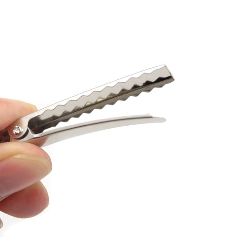 Honbay 50PCS Silver Tone Single Prong Metal Alligator Hair Clips for Arts & Crafts, Office Paper Organization
