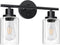 Unicozin 2 Light Vanity Lights, Black Wall Sconce Light with Clear Glass,