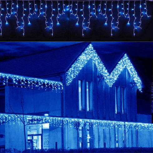 3.5M/11ft 96 LED Blue Linkable Fairy Curtain String Light, 8 Modes for Indoor/Outdoor Decor