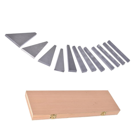 kimllier 12Pcs Precision Steel Angle Gauge Block Set, 1/4 to 30 Degree with Box