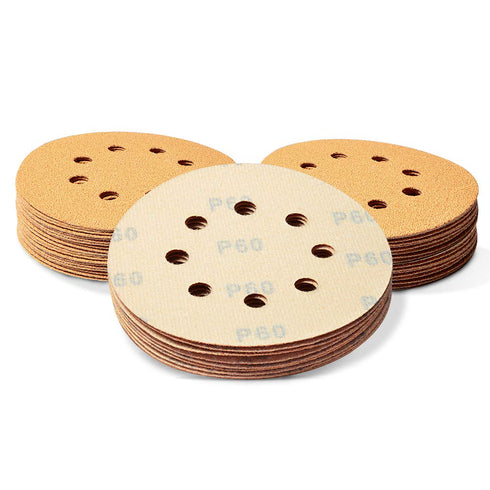 SPEEDWOX 50 Pcs 5 Inches 8 Hole Sanding Discs - 60 Grit Dustless Hook and Loop Sandpaper for Random Orbital Sander