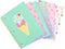 Yoobi College Ruled Spiral Notebook Set, 6-Pack, 1 Subject Notebooks, Ice Cream, Palm Leaves & Flamingo Designs