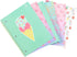 Yoobi College Ruled Spiral Notebook Set, 6-Pack, 1 Subject Notebooks, Ice Cream, Palm Leaves & Flamingo Designs