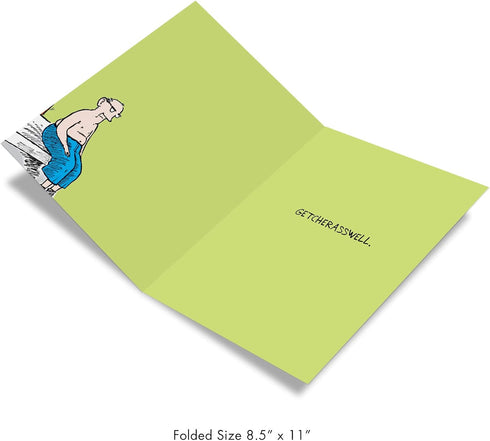 NobleWorks Big Funny Get Well Soon Card, Cartoon Humor, Feel Better Greeting