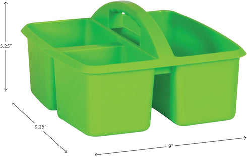 Teacher Created Resources Lime Portable Plastic Storage Caddy, 6-Pack for Classrooms, 3 Compartment Organization
