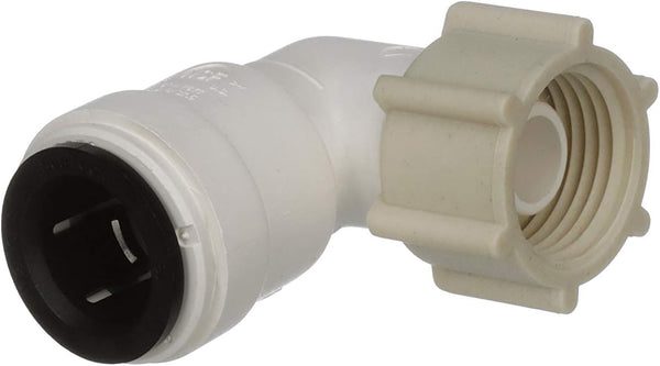 Watts AquaLock P-635 Quick Connect Female Swivel Elbow for Water Plumbing Lines, White, 1/2 Inch