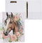 SPRIPORT Horse Florals 1.5 Inch 3 Ring Binder Holds 200 Sheets, Durable PVC Round Ring Binder with Interior Clear