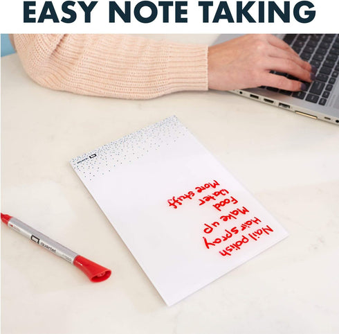 Quartet Glass Desktop Notepad, 9" x 6", Whiteboard, Dry Erase Surface, 2 Pack