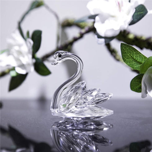H&D HYALINE & DORA Sparkle Crystal Swan Figurine Collection - Paperweight Table Centerpiece Ornament