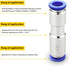 Metalwork Nickel Plated Brass & Plastic Push to Connect Inline Check Valve Union Fitting (Pack of 2)