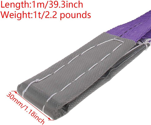 MroMax 1.18" x 3.28ft Lift Strap, 4454lbs Capacity Web Lifting Straps for Construction Rigging Moving Towing Hoisting
