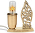 Zion Judaica Brass Electric Yahrtzeit Lamp, Engraved Electronic Jewish Memorial Lamp with Flickering Star of David Bulb